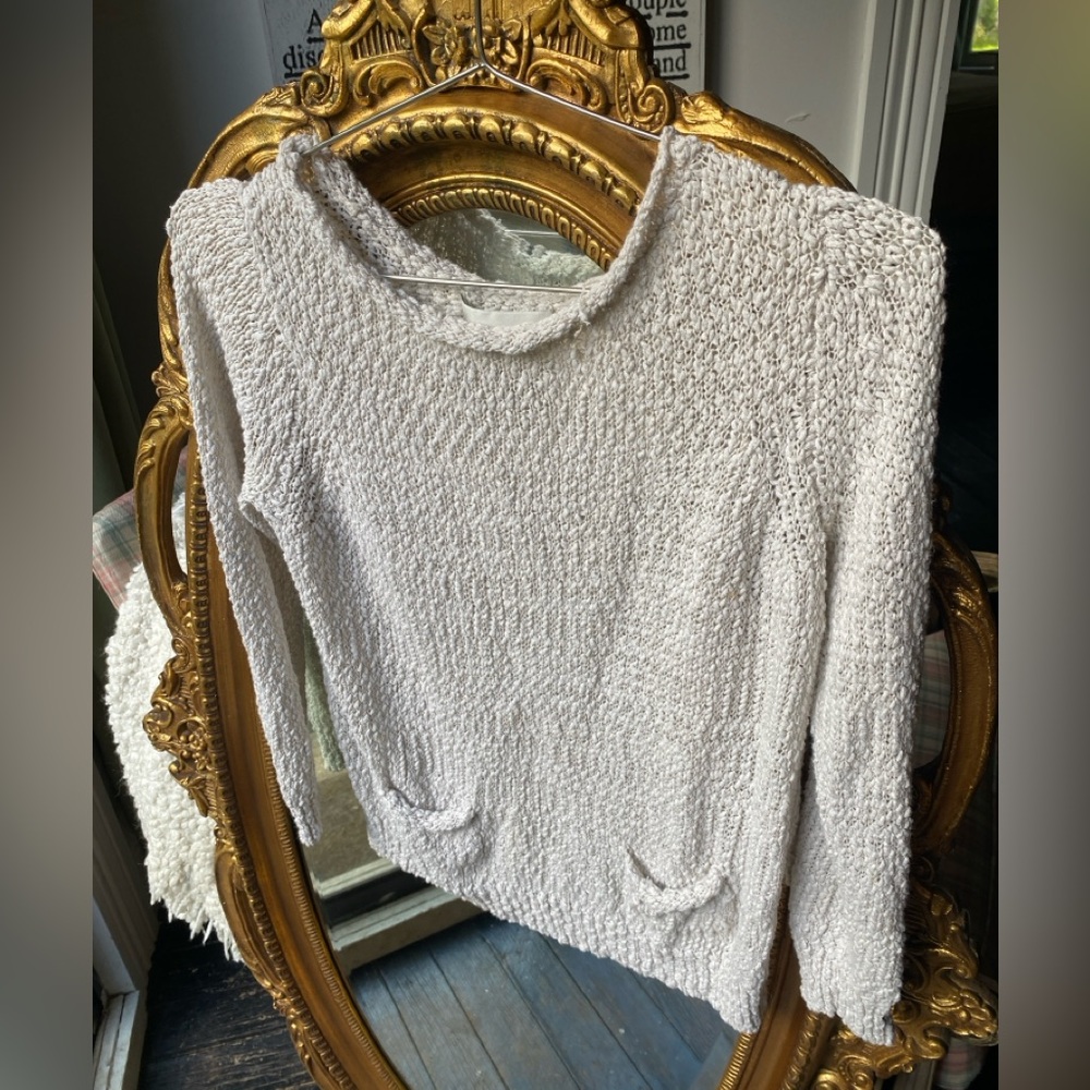 3.1 Phillip Lim Cream Crew Neck Sweater Textured Knit